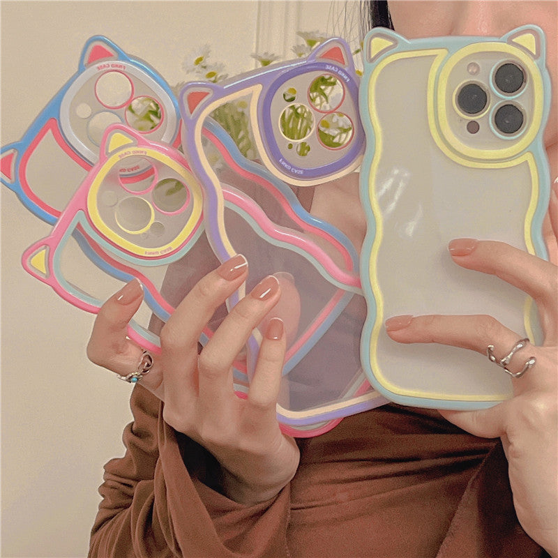 Nova-Drop Creative Wave Cat Ear Cartoon Phone Case