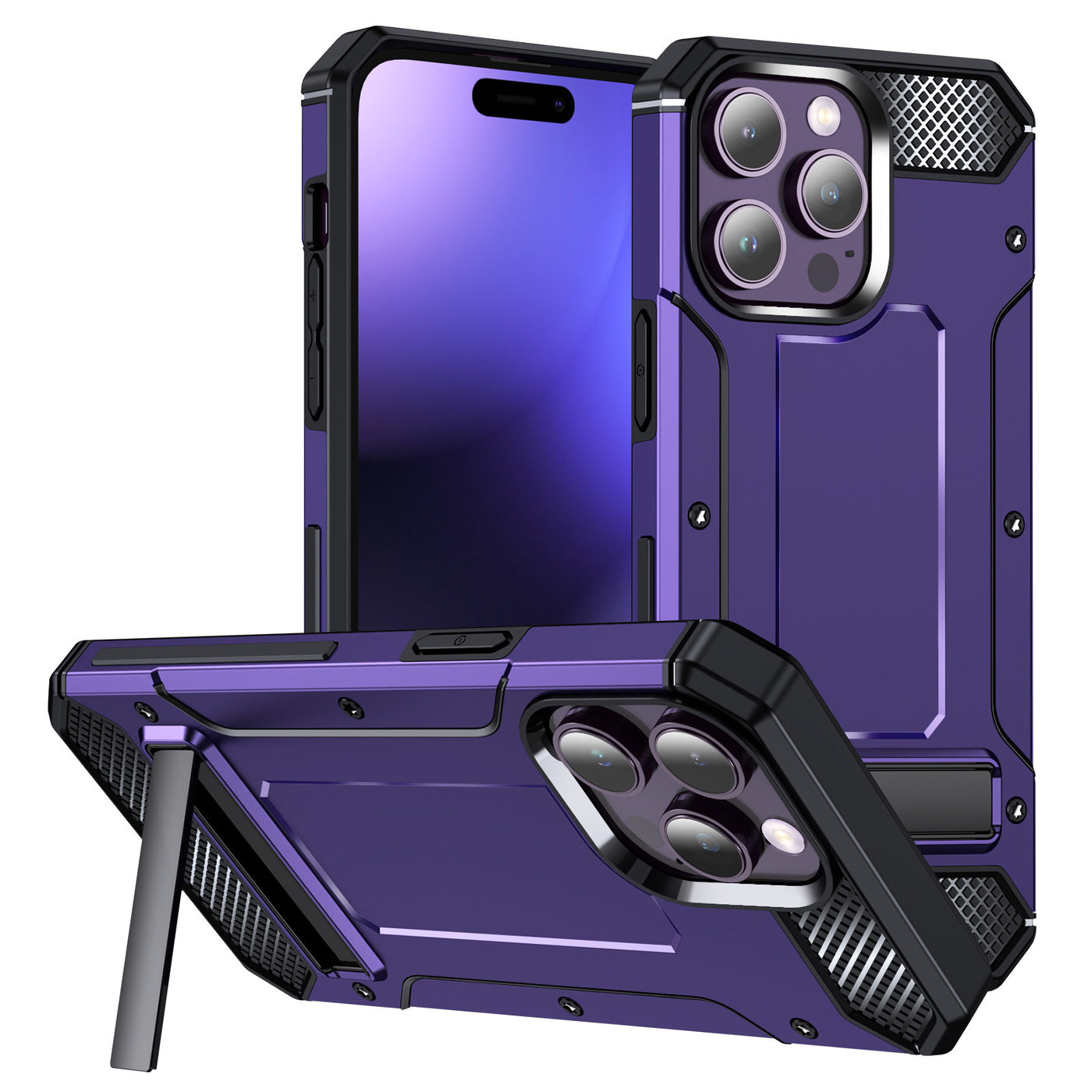 Nova-Drop Metal Bracket Military Drop-resistant Protective Cover for Iphone 11-14